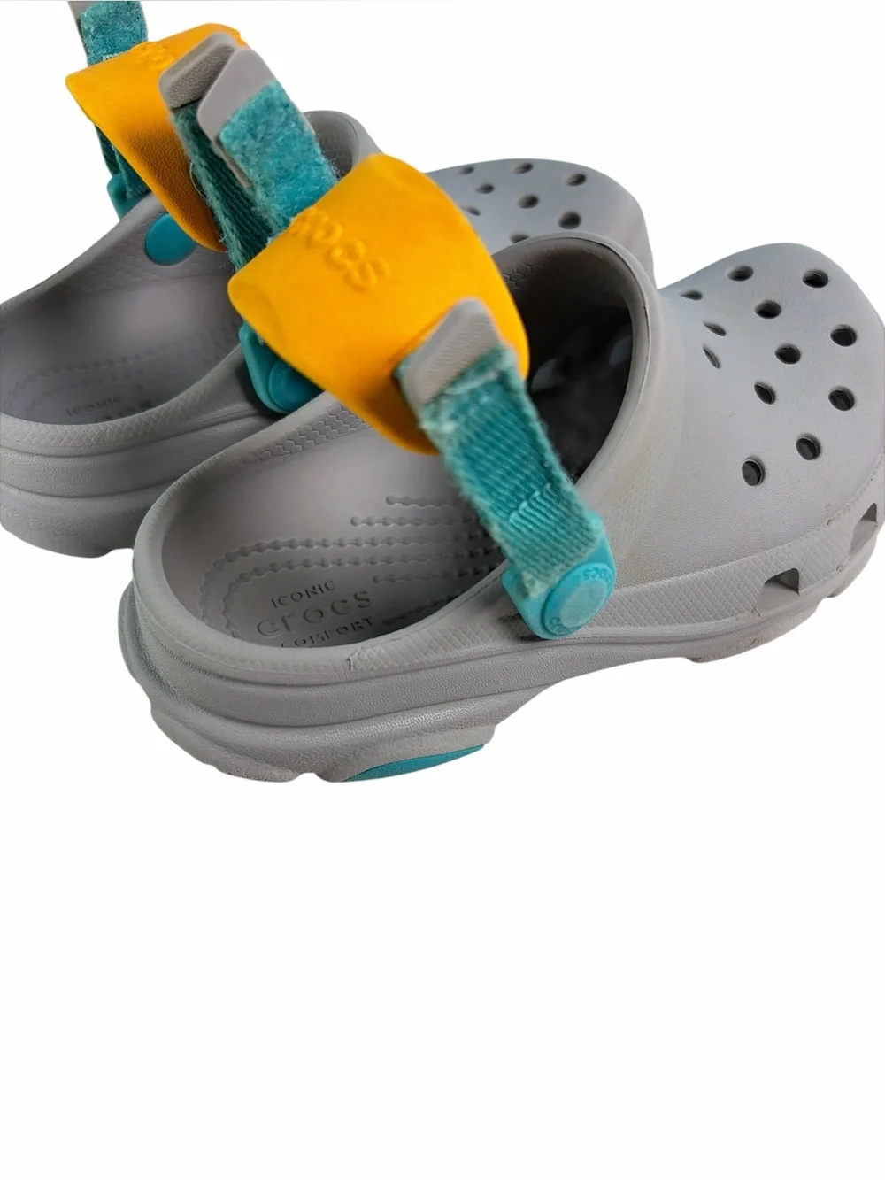 CROCS Classic Kids All Terrain - with Teal Strap and Orange Lining Sz C11